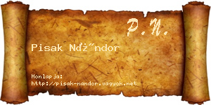 Pisak Nándor névjegykártya